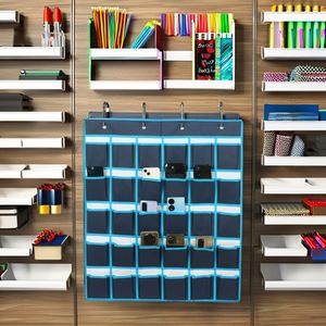 30 <b>Grid</b> Non-woven Transparent Hanging Bag Phone Bag Door Hanging Organizer Classroom Pocket Chart Sundries Storage Bag - Product Image 4