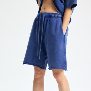 กางเกงขาสั้นสไตล์วินเทจสำหรับผู้ชายชุดสตรีทแวร์ผ้าคอตตอน100% 420 GSM โลโก้ได้ตามต้องการฤดูร้อน - Product Image 2