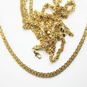 BMZ 2 Years <strong>Guarantee</strong> Real Gold Ion Plating 18K Gold 24 Inches Flower <strong>Chains</strong> 60*0.6cm Knitted Flower Necklace 3 Sizes - Product Image 5
