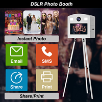 Photomaton vertical électrique avec écran, impression instantanée, appareil photo reflex numérique, iPad, 360 degrés, pour fêtes, GT GT-D002, en alliage d'aluminium robuste