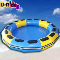 Vente en gros d'équipement de parc de toboggan aquatique commercial radeau gonflable de rivière rond pour 6 personnes pour l'utilisation de toboggan de parc aquatique