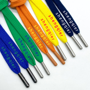 Wholesale Custom logo Text Printed Flat Round Cotton Silicone Dipped Hoodie Drawcord String Drawstring Drawcord for <b>Shoelace</b> - Product Image 1
