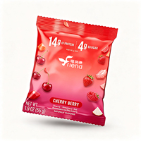 OEM 12 sachets de gommes protéinées classiques aux saveurs de fruits, à faible teneur en sucre, avec gélatine de lactosérum et maïs
