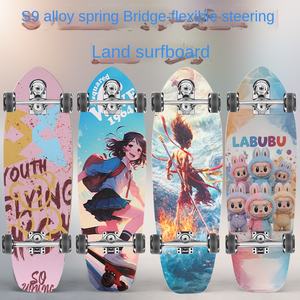Planche à roulettes professionnelle junior et adulte planche de surf terrestre sans pédale avec <span class=keywords><strong>pont</strong></span> à ressort S9 planche de route Labu planche adaptée aux <span class=keywords><strong>d</strong></span>ébutants - Product Image 2