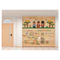 Panneau mural sensoriel interactif mural personnalisé Tige en bois Jeux muraux pour la maternelle Centre éducatif précoce