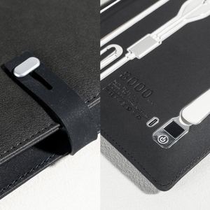 สมุดโน้ตหนัง PU A5 พร้อมโลโก้สั่งทำพิเศษ แบตสำรอง 8000mAh พร้อมไฟฉาย สายชาร์จ ใช้งานได้ในสำนักงานหรูหรา เหมาะสำหรับผู้บริหาร - Product Image 4