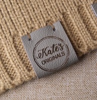 Étiquette pliable personnalisée en cuir véritable écologique pour foulards, sacs, chaussures, vêtements, avec logo en relief
