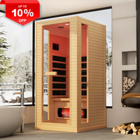 Gaya baru Dekat terapi cahaya inframerah Sauna spektrum penuh Sauna inframerah dengan terapi cahaya merah