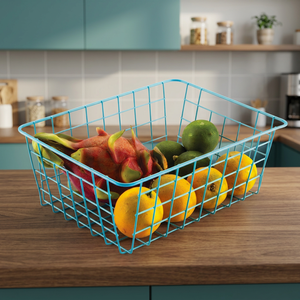 Panier de rangement en fil métallique PCS, organisateur de rangement en métal de qualité supérieure, paniers en métal pour la maison, le bureau, la cuisine - Product Image 3