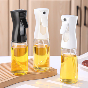 Bottiglia Spray in Vetro da 200ml per Aceto e Olio d'Oliva, Bianca e Nera, per Cucina - Product Image 1