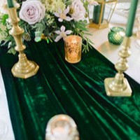 Chemin de table vert haut de gamme pour mariages, Saint-Valentin, décoration intérieure, fêtes culinaires et réunions