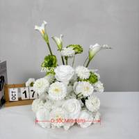 DKB 30cm Mini Flower Ball Weiß Künstliche Dahlia Rose und Calla Lily Mixed Flower Ball Herzstück für Hochzeits dekoration