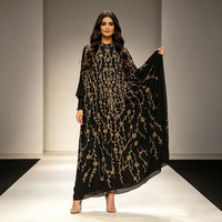 Robe de soirée longue de luxe à perles et sequins pour femme, style cape, pour banquets et fêtes, en stock pour le commerce international transfrontalier