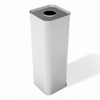 Lata Cuadrada Kontensan para Aceite Vegetal, Envase Metálico de 87x87x255mm, 2 Litros, Turquía