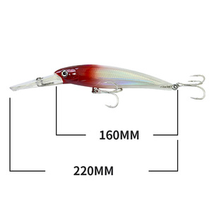 Leurre dur artificiel pour la pêche en mer, Minnow longue portée 160mm/729g, conception bionique pour le <span class=keywords><strong>requin</strong></span> <span class=keywords><strong>Mako</strong></span> et le wahoo, modèle 9130 - Product Image 5