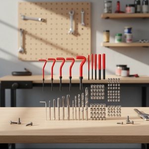 Kit de reparación de roscas de 131 piezas personalizable OEM, llaves de acero, taladros, herramienta de broca de mano para automóvil, métrica inglesa - Product Image 6