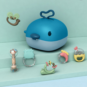 Juguete para la dentición del bebé, caja de almacenamiento con forma de ballena, sonajero de goma suave, 0-1 año, calmante y educativo - Product Image 4