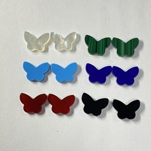 HQ gemme MOP 9.6x13.2mm a forma di farfalla agata rossa naturale onice nero verde Malachite lapislazzuli sintetici turchesi - Product Image 1