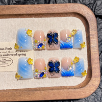 Ongles à presser en acrylique faits main, courbés en bec de canard 3D, avec logo personnalisé, couverture complète en PMMA, réutilisables, faux ongles de marque OEM ODM
