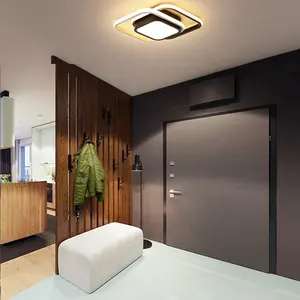 Modern Square Design Dual Purpose Wood Lighting Ceiling Light Aisle Bedroom Led Smart Home Light