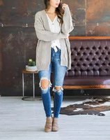Kardigan panjang wanita sweater lengan panjang rajut Twist rami bunga kardigan Jumper musim gugur musim dingin wanita sweater Jersey Mujer