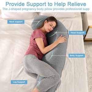 Oreiller <span class=keywords><strong>de</strong></span> maternité en forme <span class=keywords><strong>de</strong></span> J Oreiller <span class=keywords><strong>de</strong></span> <span class=keywords><strong>grossesse</strong></span> long pour dormir et se nourrir - Product Image 3