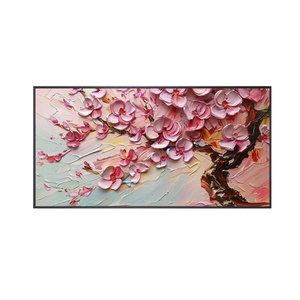 Pintura Abstracta Floral Texturizada Rosa al por Mayor, Pintura al Óleo Hecha a Mano sobre Lienzo, Arte de Pared, Obra de Arte Grande, Decoración del Hogar, Interior - Product Image 6