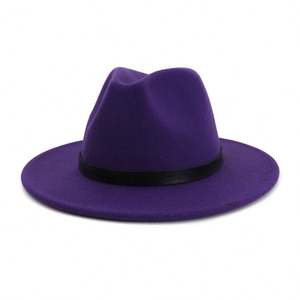 X3058 Chapeaux Fedora en Laine Unisexe pour Adultes, Casquettes en Feutre de Laine Classiques, Chapeau Fedora Borsalino à Large Bord en Feutre de Laine 100% - Product Image 6