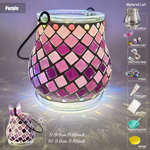 Kit de fabrication de porte-<span class=keywords><strong>bougie</strong></span> en mosaïque DIY, lanterne en verre faite à la main avec lumière <span class=keywords><strong>LED</strong></span>, ensemble d'artisanat créatif pour enfants et adultes, décoration de la maison - Product Image 2