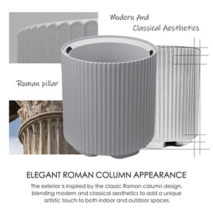 Vaso Fioriera Rotondo Moderno in <span class=keywords><strong>Plastica</strong></span> di Alta Qualità per Interni/Esterni, Durevole e Impermeabile per Soggiorno, Centro Commerciale, Cucina, Casa, Ufficio - Product Image 5