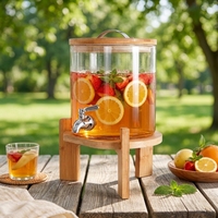 Distributeurs de boissons en verre de grande taille pour la restauration, en verre borosilicate de haute qualité avec couvercle
