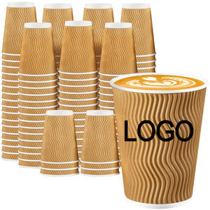 Vaso de Café Desechable de 12 oz, Vaso de Papel para Bebidas Calientes o Frías, Vaso con Pared Corrugada Aislada, Apto para Oficina o Viajes - Product Image 1