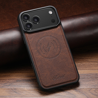 Coque de téléphone SUTENI pour iPhone 18 Pro Max, chargement magnétique sans fil, texture litchi, effet givré, cuir synthétique de luxe, compatible 17 16 Plus 15