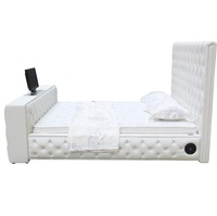 Modernes Design TV-Bett Kingsize-Bett Schlafzimmer Leder Bett rahmen