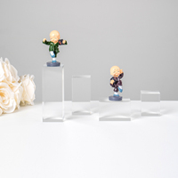 Supports d'affichage de cube en acrylique transparent, accessoires de photo en acrylique poli carré, blocs d'affichage en acrylique solide transparent