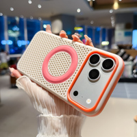 Étui Premium Triple Couche TPU PC TPE pour iPhone 13-18, Série Donut, Maille 3D Respirante, Coque Magnétique pour Charge Sans Fil