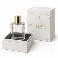 Boîte à parfum rigide à base et couvercle, en papier texturé spécial blanc A3321-W18, avec logo personnalisé, insert en mousse surélevé, finition mate, 10x10x14cm