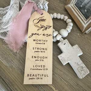 Marcapáginas personalizados de la <span class=keywords><strong>Biblia</strong></span> transfronteriza, marcapáginas de madera grabados con láser, cuerda de cáñamo promocional - Product Image 4