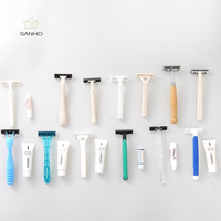Kit de rasage jetable haut de gamme pour hôtels, avec lame unique et logo personnalisé, pour hommes