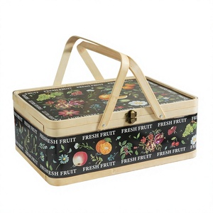 Panier en bambou tissé sur mesure, boîte cadeau vide, emballage haut <span class=keywords><strong>de</strong></span> gamme pour fruits mélangés, vente en gros - Product Image 1