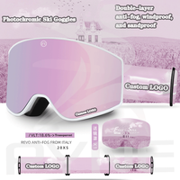 Lunettes de sport d'hiver en gros, masques de ski personnalisables avec logo, unisexe, monture intégrale, double couche anti-buée, photochromiques