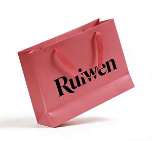 Sacs en papier cadeau de luxe, impression personnalisée du logo, différentes couleurs, sacs de shopping en papier en gros avec poignée pour les petites entreprises - Product Image 3