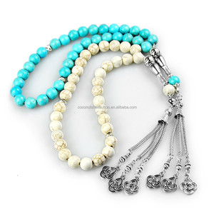 Braccialetti Musulmani Islamici in Pietra Turchese da 10mm con 33 Perle, <span class=keywords><strong>Rosario</strong></span> Tasbih in Pietra per Preghiera, Esportazione da Yiwu - Product Image 2