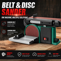 Ponceuse à bande multifonctionnelle électrique 500W 150mm pour bricolage, mini-meuleuse de table pour le polissage et le meulage du bois et du métal