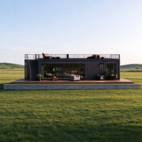 Maison modulaire préfabriquée en acier isolée de 40 pieds pour le camping en bord de lac, le tourisme écologique et la vie de villégiature
