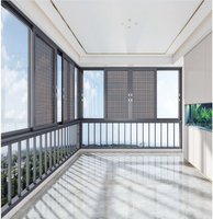 Ventana de Aluminio de Doble Vidrio Estilo Americano, Aislamiento Térmico, Insonorización, Impermeabilidad y Protección Contra el Polvo para Uso Residencial