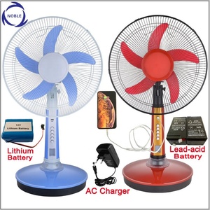 Kipas Meja Tenaga Surya AC DC 16 inci Laris Manis, Dapat Diisi Ulang dengan Baterai Lithium atau Baterai Asam Timbal, Lampu LED, Pengisi Daya USB - Product Image 6