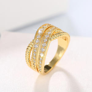 Anillo de lujo de oro macizo de 18 quilates con diamantes para mujer, corte brillante redondo, color G natural, joyería de compromiso T0745 - Product Image 3