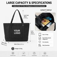 Sac fourre-tout en toile souple avec poignées renforcées, réutilisable, imprimé avec des lettres, adapté aux cadeaux de promotion de marque