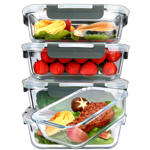 Eco-Friendly Glass <b>Lunch</b> <b>Box</b> with Locking Lid Steamable & Multifunction Custom Logo & Color Option Classic Design for Presents - Product Image 1